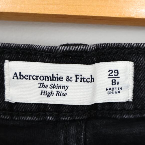 Abercrombie & Fitch Curve Love The High Rise Skinny Split Hem Black Size 29 - Picture 3 of 6